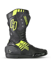 SHUA SUPER TECH Moto Couro Botas Pretas Amarelas Fluorescentes - Imagem do lado direito de Boots